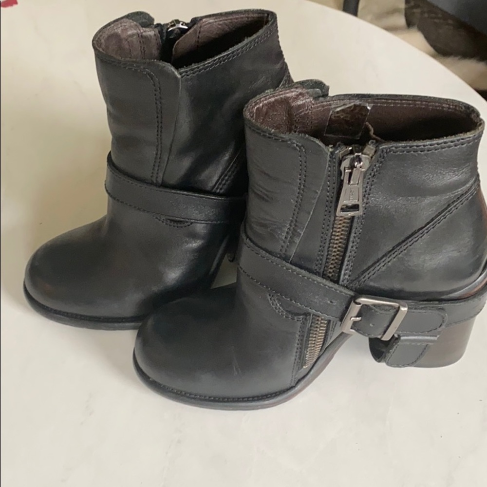 All Saints Leather Buckle Boots